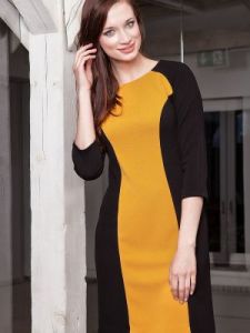 Sukienka Sukienka Model Olivia Black-Mustard